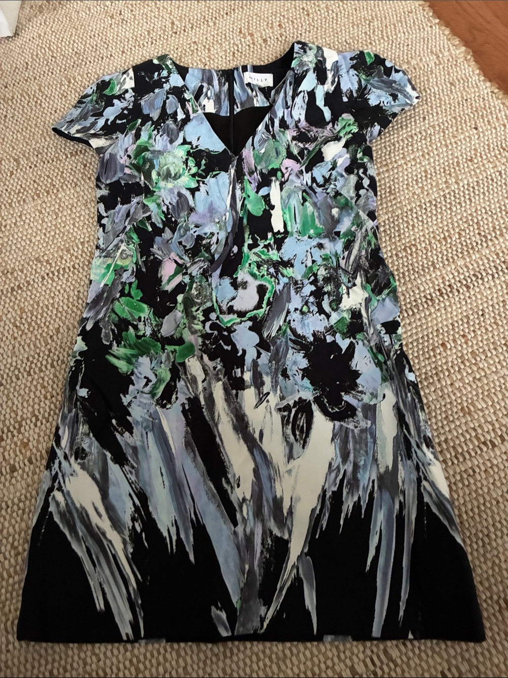 Milly size 4 Brushstroke V-Neck Dress